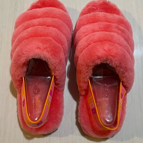 UGG Pink Fluff Yeah Slide Sz. 6 Strawberry Sorbet Multi - Picture 4 of 5